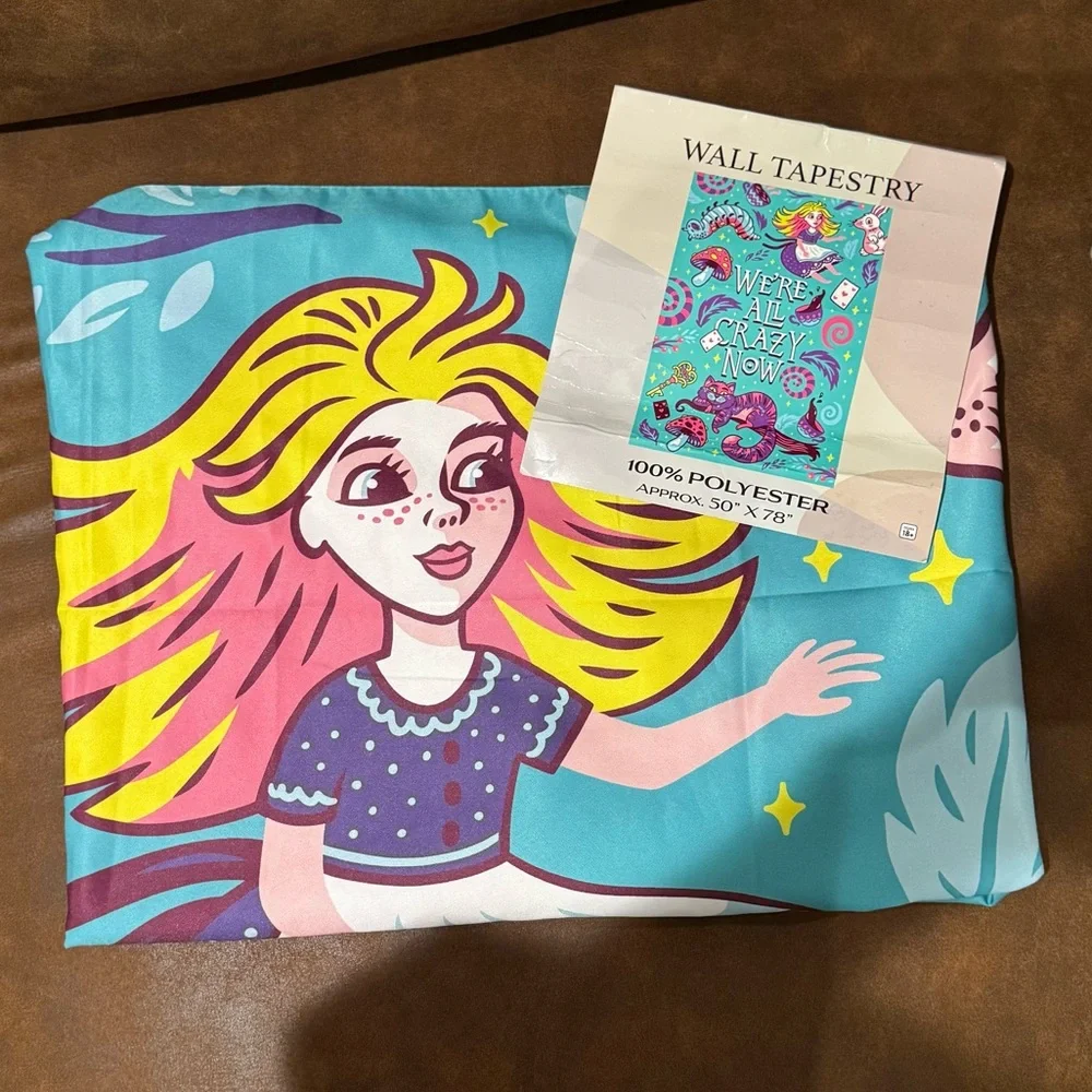 🆕 Alice in Wonderland Large 50”x78” Wall Tapestry
